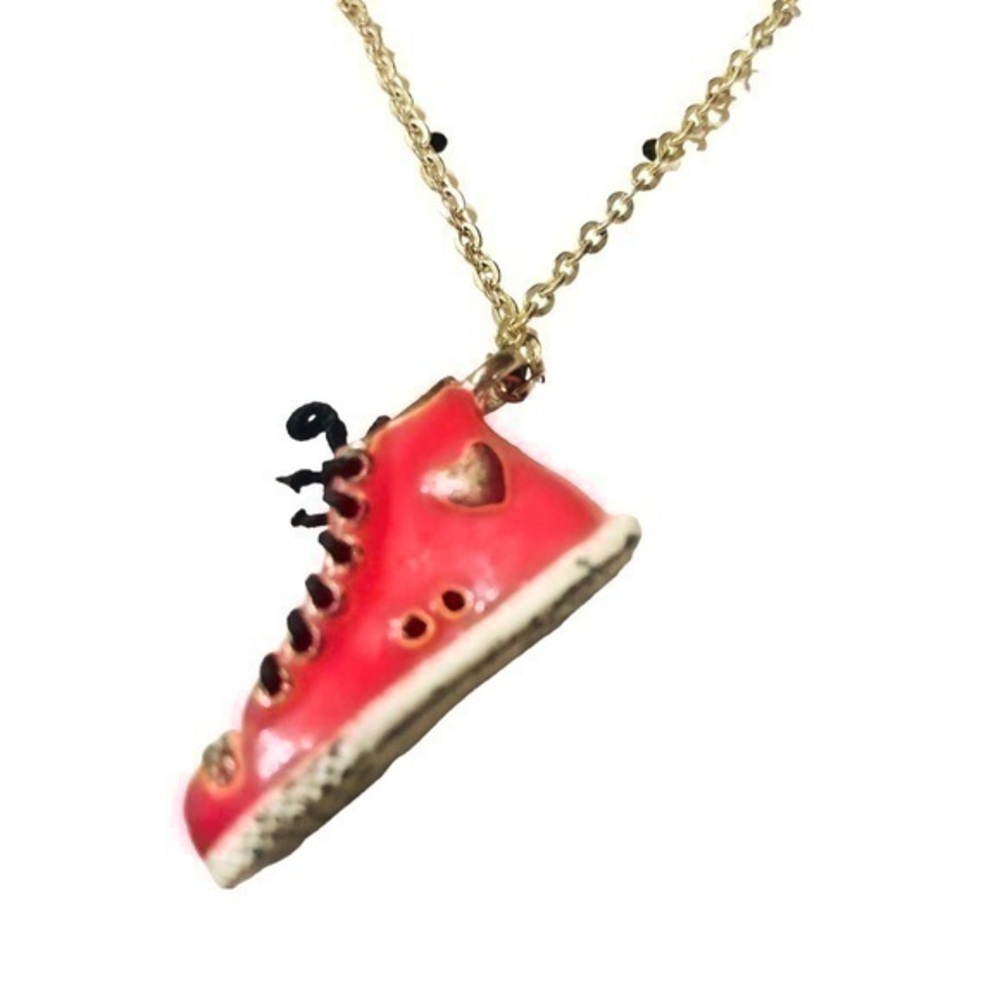 Cute Pink Shoe pendant chain necklace
